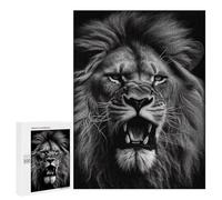500 PCS Puzzles for Adults Angry Lion Black And White Jigsaws for Adults Relax Games Presents for Women Birthday And Unique Gifts 500 PCS