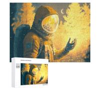500 PCS Puzzles for Adults Astronaut in Golden Forest Jigsaws for Adults Relaxing Games Presents for Women Unique Gifts for Birthday And Christmas 500 PCS