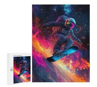 500 PCS Puzzles for Adults Astronaut Snowboarding in Space Adult Jigsaw Family Games Precision Cutting Unique Gifts for Birthday And Christmas 500 PCS
