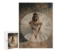 500 PCS Puzzles for Adults Ballerina in White Tutu Elegant Ballerina from Above Jigsaws for Adults Relax Games Presents for Women Birthday And Unique Gifts 500 PCS