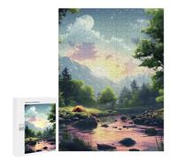 500 PCS Puzzles for Adults Campsite by The River at Sunset Puzzle For Teenagers Birthday Present Difficult And Challenge Unique Birthday And Xmas Gifts 500 PCS