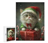 500 PCS Puzzles for Adults Christmas Cat Gift Box Puzzle For Teenagers Birthday Present Difficult And Challenge Unique Birthday And Xmas Gifts 500 PCS