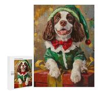 500 PCS Puzzles for Adults Christmas Dog Elf Costume Jigsaw Puzzles for Adults Improve Memory Help The Brain Exercise Gifts for Friends And Family 500 PCS