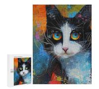 500 PCS Puzzles for Adults Colorful Abstract Cat Painting-2 Jigsaw Puzzles for Adults Improve Memory Help The Brain Exercise Gifts for Friends And Family 500 PCS