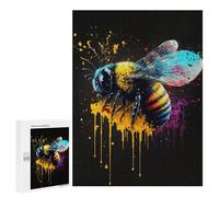 500 PCS Puzzles for Adults Colorful Bee Art Print Puzzle For Teenagers Birthday Present Difficult And Challenge Unique Birthday And Xmas Gifts 500 PCS