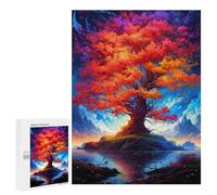 500 PCS Puzzles for Adults Colorful Big Tree at Lake Jigsaws for Adults Relax Games Presents for Women Birthday And Unique Gifts 500 PCS