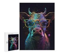 500 PCS Puzzles for Adults Colorful Cosmic Cow Glasses-2 Puzzle For Teenagerss Hand Speed Race Train Your Brain And Hands Addictive Toys to Cultivate Patience 500 PCS