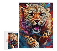 500 PCS Puzzles for Adults Colorful Leopard Artwork -1 Jigsaws for Adults Relaxing Games Presents for Women Unique Gifts for Birthday And Christmas 500 PCS
