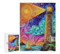500 PCS Puzzles for Adults Colorful Lighthouse Serenity Jigsaw Puzzles for Adults Improve Memory Help The Brain Exercise Gifts for Friends And Family 500 PCS