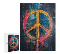 500 PCS Puzzles for Adults Colorful Peace Symbol Art Print Jigsaw Puzzles for Adults Improve Memory Help The Brain Exercise Gifts for Friends And Family 500 PCS