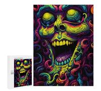 500 PCS Puzzles for Adults Colorful Skull Art Print-6 Puzzle For Teenagers Birthday Present Difficult And Challenge Unique Birthday And Xmas Gifts 500 PCS