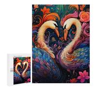 500 PCS Puzzles for Adults Colorful Swans in Art Jigsaws for Adults Relaxing Games Presents for Women Unique Gifts for Birthday And Christmas 500 PCS