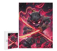 500 PCS Puzzles for Adults Devon Rex Cat Samurai Warrior Animal Puzzle For Teenagerss Hand Speed Race Train Your Brain And Hands Addictive Toys to Cultivate Patience 500 PCS