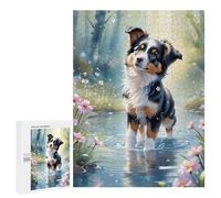 500 PCS Puzzles for Adults Dog in Flowered Stream Puzzle For Teenagerss Hand Speed Race Train Your Brain And Hands Addictive Toys to Cultivate Patience 500 PCS