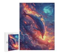 500 PCS Puzzles for Adults Dolphin in Space Adventure Puzzle For Teenagers Birthday Present Difficult And Challenge Unique Birthday And Xmas Gifts 500 PCS