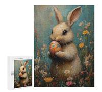 500 PCS Puzzles for Adults Easter Bunny with Egg Jigsaws for Adults Relax Games Presents for Women Birthday And Unique Gifts 500 PCS