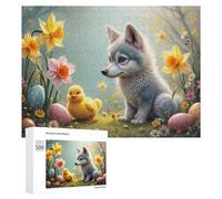 500 PCS Puzzles for Adults Easter Fox And Chick Scene Jigsaws for Adults Relaxing Games Presents for Women Unique Gifts for Birthday And Christmas 500 PCS