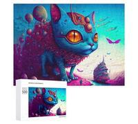 500 PCS Puzzles for Adults Fantasy Cat in A Whimsical World -1 Jigsaws for Adults Relaxing Games Presents for Women Unique Gifts for Birthday And Christmas 500 PCS