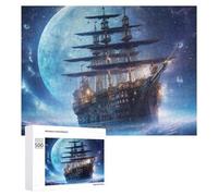 500 PCS Puzzles for Adults Fantasy Spaceship Amidst Celestial Beauty Jigsaws for Adults Relaxing Games Presents for Women Unique Gifts for Birthday And Christmas 500 PCS