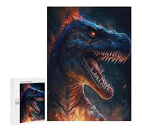 500 PCS Puzzles for Adults Fiery Dinosaur Artwork Puzzle For Teenagerss Hand Speed Race Train Your Brain And Hands Addictive Toys to Cultivate Patience 500 PCS