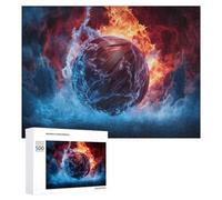 500 PCS Puzzles for Adults Flaming Basketball Ignite Your Game! -4 Jigsaws for Adults Relaxing Games Presents for Women Unique Gifts for Birthday And Christmas 500 PCS