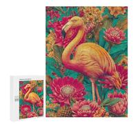 500 PCS Puzzles for Adults Flamingo in Floral Paradise Jigsaws for Adults Relax Games Presents for Women Birthday And Unique Gifts 500 PCS