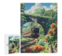 500 PCS Puzzles for Adults Flowered Railroad Adult Jigsaw Family Games Precision Cutting Unique Gifts for Birthday And Christmas 500 PCS