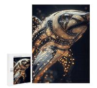 500 PCS Puzzles for Adults Gold Shark Sculpture Puzzle For Teenagerss Hand Speed Race Train Your Brain And Hands Addictive Toys to Cultivate Patience 500 PCS