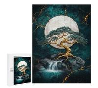 500 PCS Puzzles for Adults Golden Tree Moonlit Waterfall Jigsaw Puzzles for Adults Improve Memory Help The Brain Exercise Gifts for Friends And Family 500 PCS