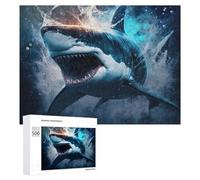 500 PCS Puzzles for Adults Great White Shark Emerging from Water Jigsaws for Adults Relaxing Games Presents for Women Unique Gifts for Birthday And Christmas 500 PCS