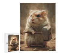 500 PCS Puzzles for Adults Hamster with Thor's Hammer Puzzle For Teenagers Birthday Present Difficult And Challenge Unique Birthday And Xmas Gifts 500 PCS