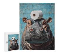 500 PCS Puzzles for Adults Hippos Love Toilet Paper-2 Jigsaw Puzzles for Adults Improve Memory Help The Brain Exercise Gifts for Friends And Family 500 PCS