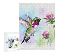 500 PCS Puzzles for Adults Hummingbird And Flowers Watercolor Illustration Jigsaws for Adults Relax Games Presents for Women Birthday And Unique Gifts 500 PCS