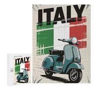 500 PCS Puzzles for Adults Italy Scooter Vintage Travel Jigsaws for Adults Relax Games Presents for Women Birthday And Unique Gifts 500 PCS