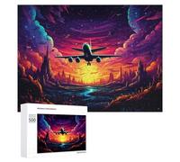 500 PCS Puzzles for Adults Magical Sunset Flight Adventure -1 Adult Jigsaw Family Games Precision Cutting Unique Gifts for Birthday And Christmas 500 PCS