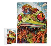 500 PCS Puzzles for Adults Melting Frog Surreal Artwork Jigsaws for Adults Relaxing Games Presents for Women Unique Gifts for Birthday And Christmas 500 PCS