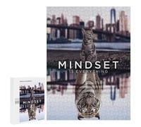 500 PCS Puzzles for Adults Mindset Is Everything Cat Puzzle For Teenagerss Hand Speed Race Train Your Brain And Hands Addictive Toys to Cultivate Patience 500 PCS