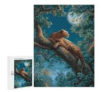 500 PCS Puzzles for Adults Moonlit Jungle Leopard Rest Puzzle For Teenagers Birthday Present Difficult And Challenge Unique Birthday And Xmas Gifts 500 PCS