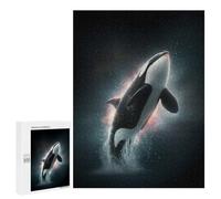 500 PCS Puzzles for Adults Orca Whale Leaping in Space Jigsaws for Adults Relax Games Presents for Women Birthday And Unique Gifts 500 PCS