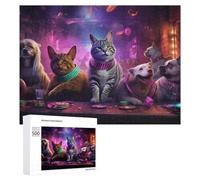 500 PCS Puzzles for Adults Pet Party Extravaganza Jigsaws for Adults Relaxing Games Presents for Women Unique Gifts for Birthday And Christmas 500 PCS