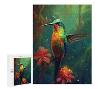 500 PCS Puzzles for Adults Rainbow Hummingbird in Amazon Rainforest-1 Puzzle For Teenagerss Hand Speed Race Train Your Brain And Hands Addictive Toys to Cultivate Patience 500 PCS
