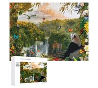 500 PCS Puzzles for Adults Rainforest Paradise with Pandas And Wildlife Jigsaws for Adults Relaxing Games Presents for Women Unique Gifts for Birthday And Christmas 500 PCS