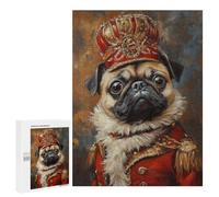 500 PCS Puzzles for Adults Royal Pug Portrait Art Print-1 Jigsaw Puzzles for Adults Improve Memory Help The Brain Exercise Gifts for Friends And Family 500 PCS