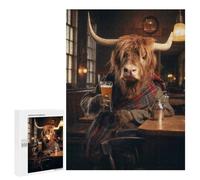 500 PCS Puzzles for Adults Scottish Highland Cow Jigsaws for Adults Relax Games Presents for Women Birthday And Unique Gifts 500 PCS