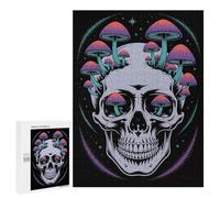 500 PCS Puzzles for Adults Skull with Mushrooms Digital Art Jigsaws for Adults Relax Games Presents for Women Birthday And Unique Gifts 500 PCS