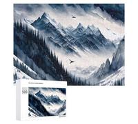 500 PCS Puzzles for Adults Snowy Mountain Peaks at Night Jigsaws for Adults Relaxing Games Presents for Women Unique Gifts for Birthday And Christmas 500 PCS