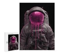 500 PCS Puzzles for Adults Space Astronaut Pink Paint Puzzle For Teenagers Birthday Present Difficult And Challenge Unique Birthday And Xmas Gifts 500 PCS
