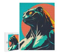 500 PCS Puzzles for Adults Stylized Panther Portrait with Colorful Accents Jigsaws for Adults Relax Games Presents for Women Birthday And Unique Gifts 500 PCS
