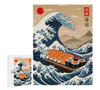 500 PCS Puzzles for Adults Sushi Great Wave Jigsaws for Adults Relax Games Presents for Women Birthday And Unique Gifts 500 PCS