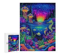 500 PCS Puzzles for Adults Underwater Neon Paradise Jigsaw Puzzles for Adults Improve Memory Help The Brain Exercise Gifts for Friends And Family 500 PCS